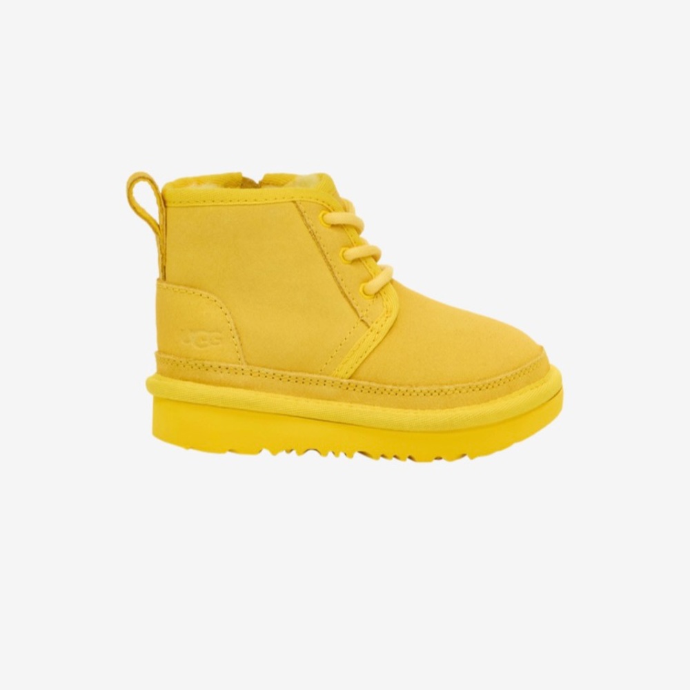 NWOT Neumel II Yellow Zipper Fur Booties Casual Snow Suede Foam Footwear Snug